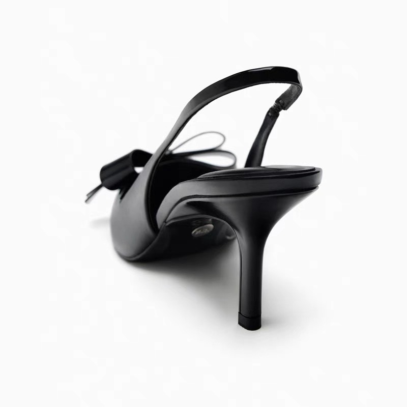 Giày cao gót mũi nhọn gắn nơ thời trang nữ