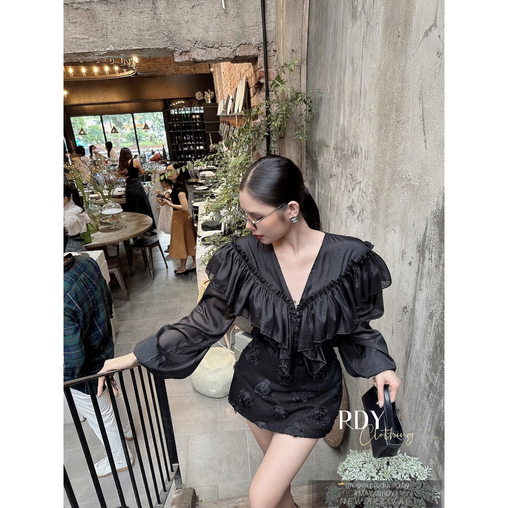 Siêu phẩm sét sơ mi tơ bèo mix chân váy ren hoa DN981