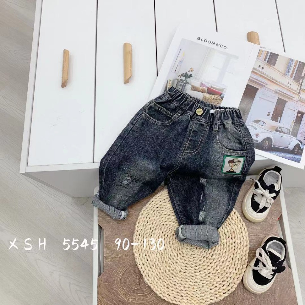 Quần jeans bé trai bé gái loại đẹp có co giãn shop sukun Quần bò cho bé kunkid