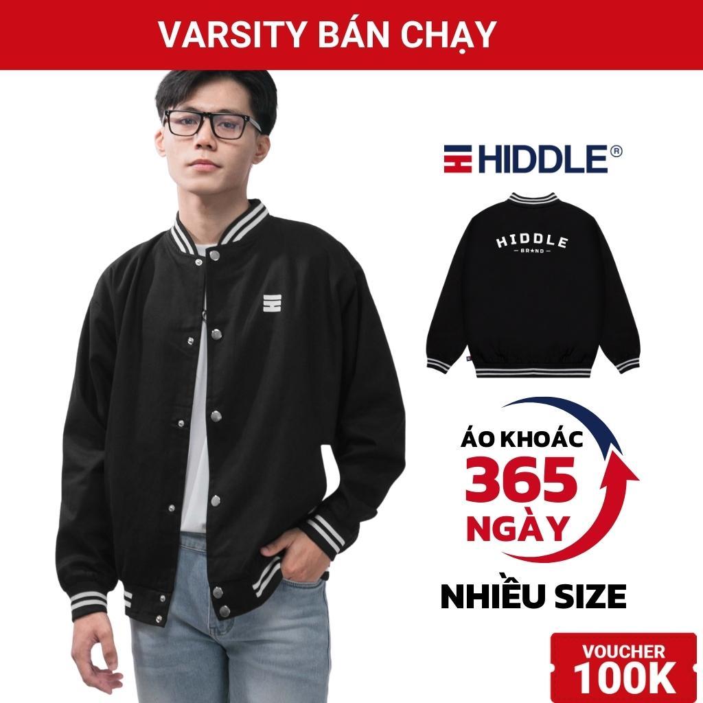 Áo khoác nam varsity kaki đen 2 lớp chính hãng HIDDLE | H04-AK2