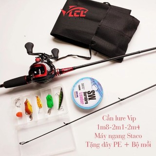 Bộ Cần Câu Lure Máy Ngang Có Kèm Cả Dây Câu Và Hộp Mồi