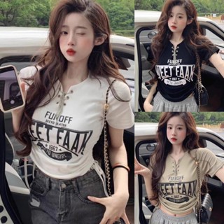 Áo thun kiểu rút dây phối Xích