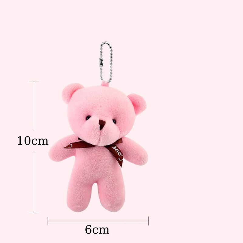 Móc Khóa Gấu Bông Mini, Chất Liệu PP Cotton Mềm Mịn Dễ Thương Phù Hợp Treo Balo, Chìa Khóa, Túi Xách