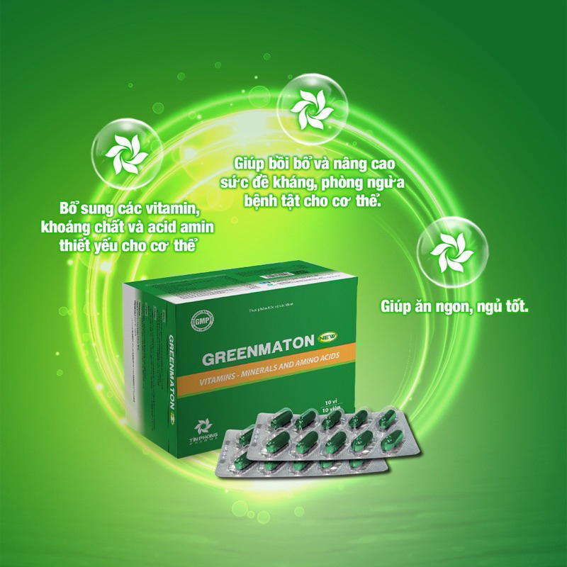 Greenmaton - Bổ Sung Các Vitamin, Khoáng Chất Và Acid Amin Thiết Yếu Cho Cơ Thể