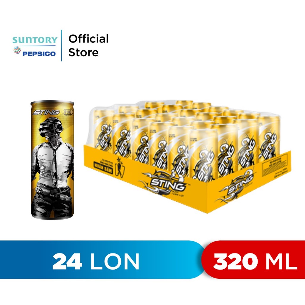 [HCM |ĐN |HN]Thùng 24 Lon Nước Tăng Lực Sting Vàng (320ml/lon)