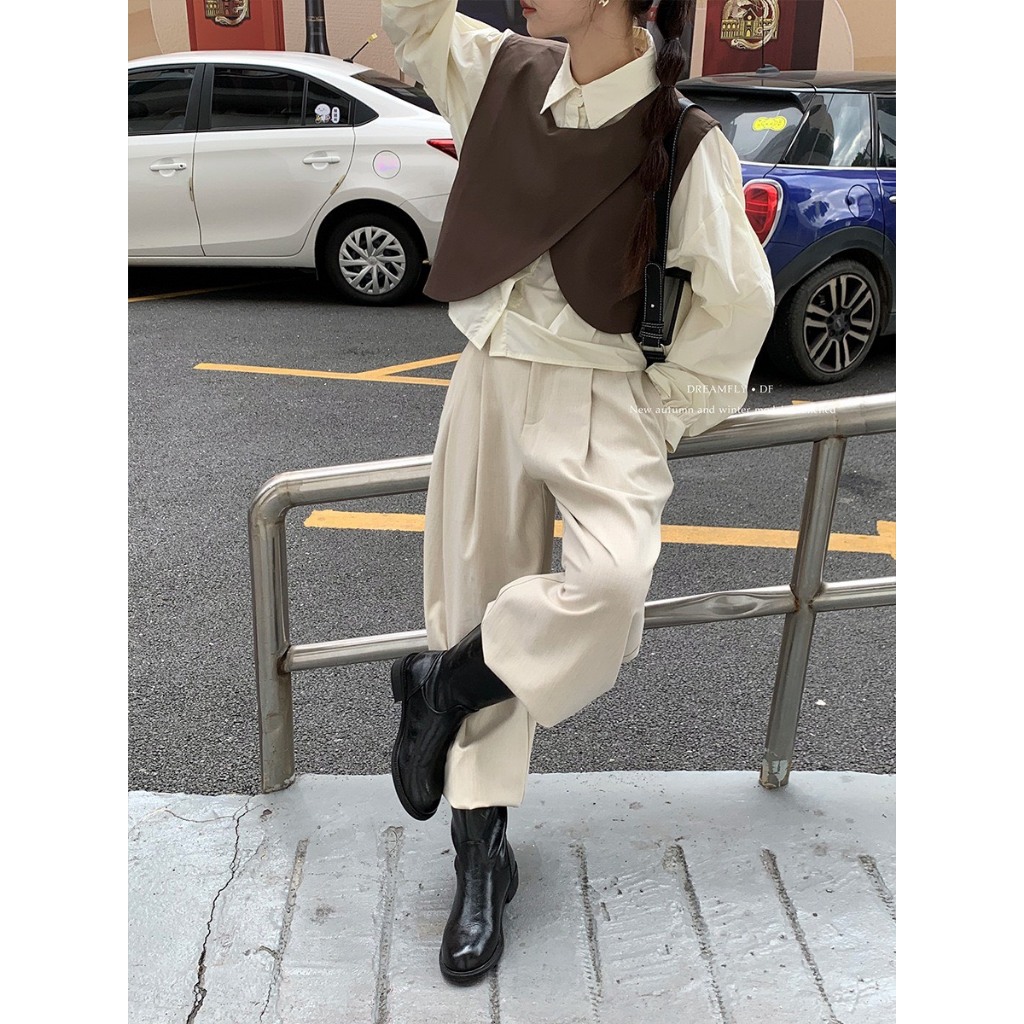 Set 2 món áo sơ mi mix gile nỉ tăm - Retrostyle.vn - Set2monSmkemGL051_P7K4