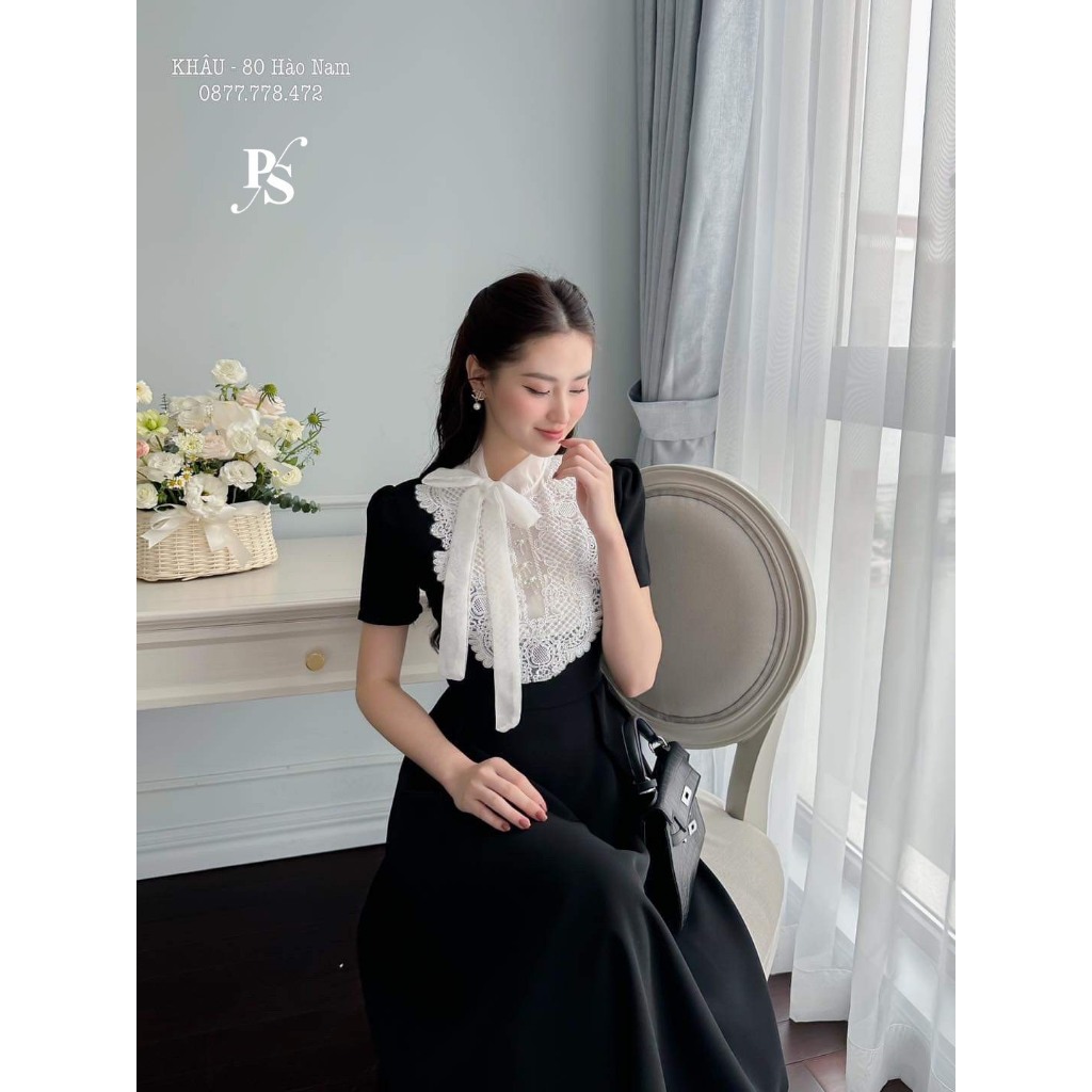 Mã V210 váy tuyết mưa phối ren kèm tang