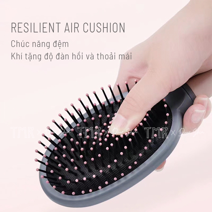 Lược Chải Tóc Gỡ Rối Angel Pink TMR Lược Massge Có Túi Đêm Khí, Lược Chuyên Dụng Cho Tóc Xoăn, Hồng Xinh Xắn