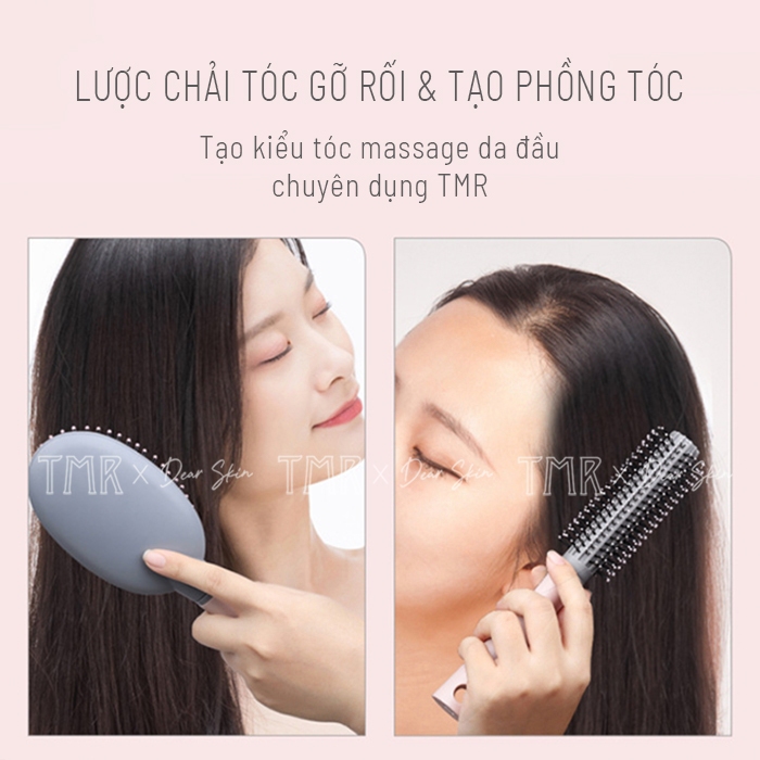 Lược Chải Tóc Gỡ Rối Angel Pink TMR Lược Massge Có Túi Đêm Khí, Lược Chuyên Dụng Cho Tóc Xoăn, Hồng Xinh Xắn