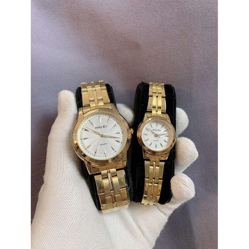 Đồng hồ cặp đôi Hale Ah348 dây thép máy nhật chống nước tốt