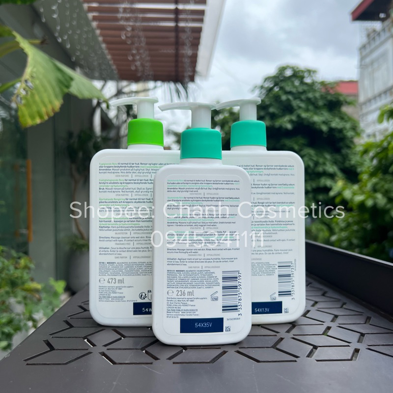 Sữa rửa mặt CeraV.e dịu nhẹ dành cho da dầu da khô và da nhạy cảm 236ml và 473ml