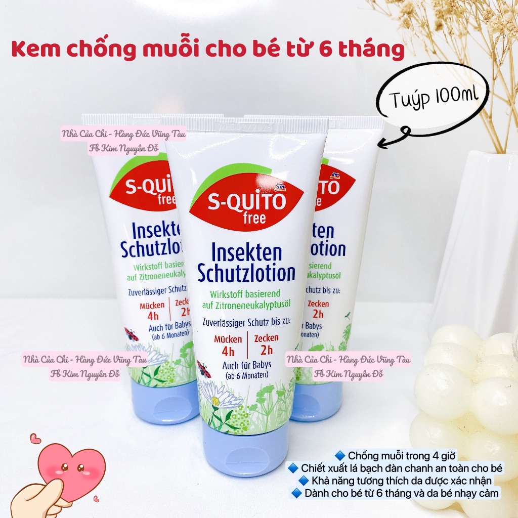 Xịt -kem ch-ố-n-g muỗi nội địa Đức - squito free - mẫu mới