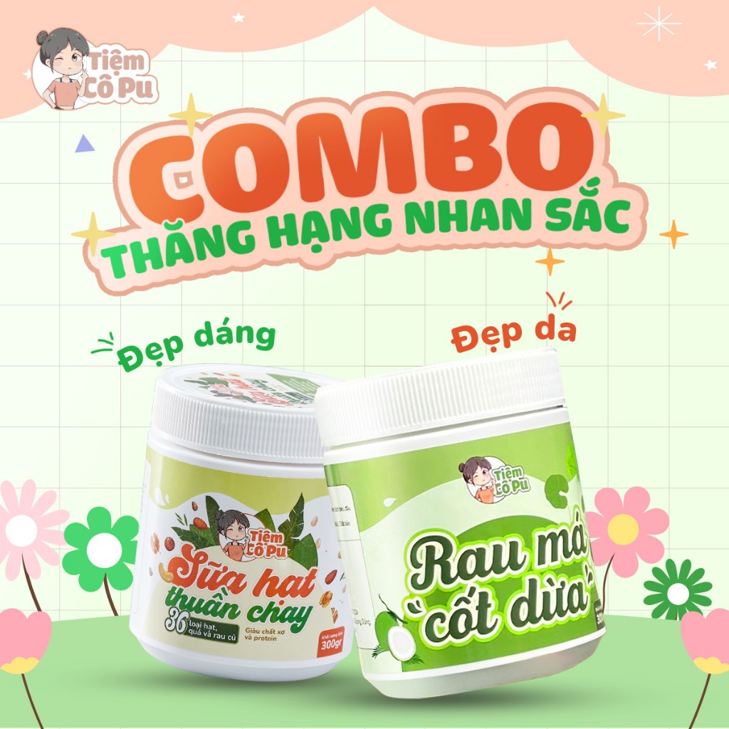 COMBO Bột Rau Má Cốt Dừa & Sữa Hạt Thuần Chay Ít Calo