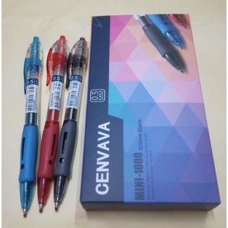 Bút gel bấm cenvava ngòi 0.5mm - bút bi béo mini 1000 mực nước