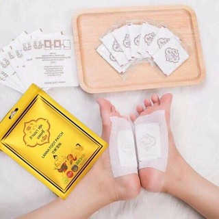 Sét 10 Miếng Dán Thải Độc Chân Thái Lan Lanna Foot Patch (TÚI VÀNG)