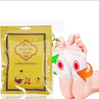 Sét 10 Miếng Dán Thải Độc Chân Thái Lan Lanna Foot Patch (TÚI VÀNG)