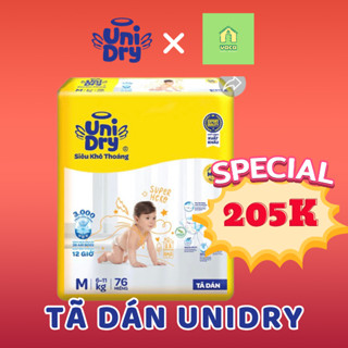 MẪU MỚI Tã dán UniDry Siêu khô thoáng gói Super Jumbo mới size M76 L68 XL62