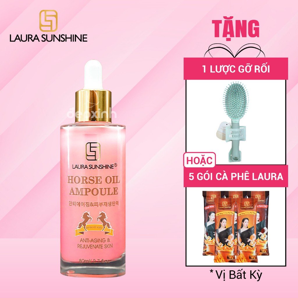Siêu tinh chất Tái tạo da Dầu Ngựa Horse Oil Ampoule Laura Sunshine 80ml