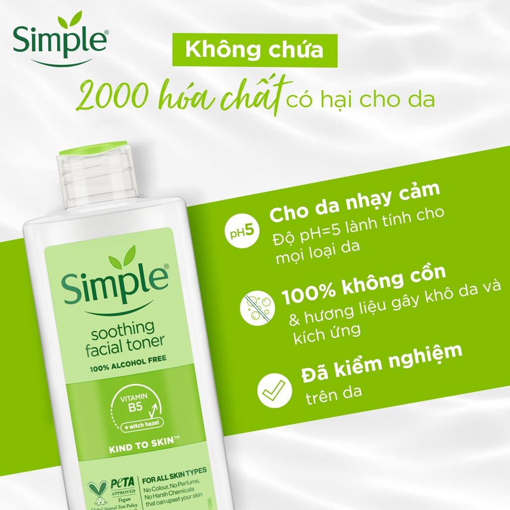 Nước Cân Bằng Simple Làm Dịu Da & Cấp Ẩm 200ml Hasaki Sản Phẩm Chính Hãng