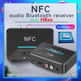 Bộ Thiết bị Thu Âm Thanh Bluetooth 5.0 NFC Bộ Chuyển Đổi Âm Thanh Bluetooth Không Dây Loa Xe Hơi Âm Thanh AUX3.5Mm