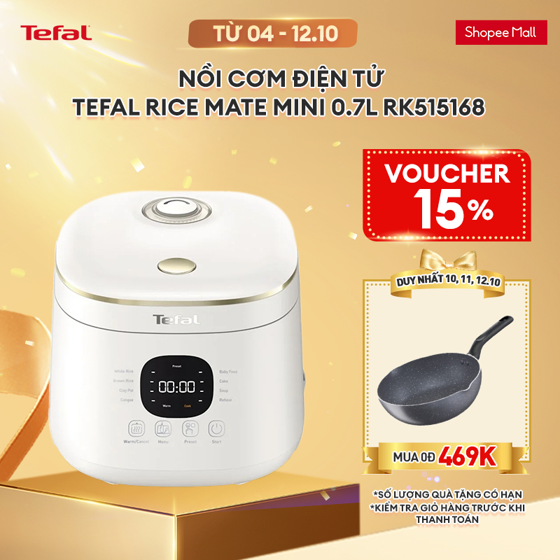 Nồi cơm điện tử Tefal Rice Mate Mini 0.7L RK515168