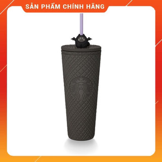 Ly Starbucks Cold Cup Plastic Grey Jewel With Kitten Bat Topper Dung Tích 710ml