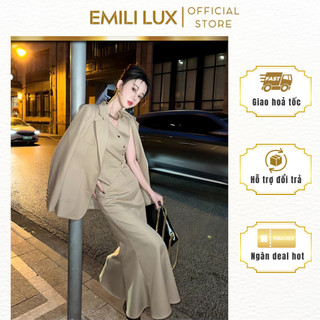 Set áo vest blazer nữ công sở Emili mix chân váy đuôi cá, áo gilê nữ công sở sang chảnh