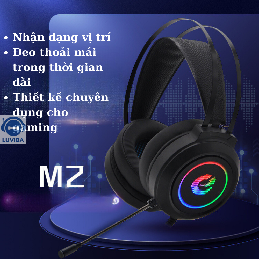 Tai nghe chụp tai máy tính laptop có mic có dây gaming led LUVIBA G09