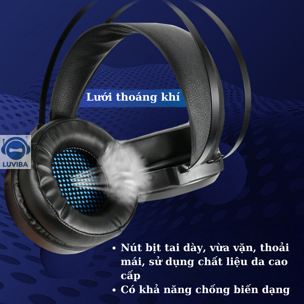Tai nghe chụp tai máy tính laptop có mic có dây gaming led LUVIBA G09