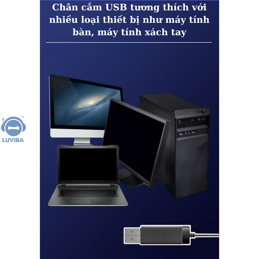 Tai nghe chụp tai máy tính laptop có mic có dây gaming led LUVIBA G09