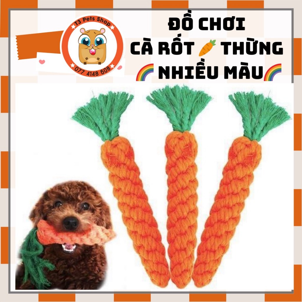 đồ chơi chó mèo - cà rốt thừng cho chó mèo