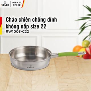 Chảo chống dính không nắp cao cấp KIELER đáy từ 22cm nấu nhanh, tiết kiệm điện, có 2 lớp chống dính Whitford RW1003-C22