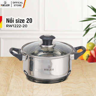 Nồi Inox 5 đáy KIELER đáy từ 20cm nấu nhanh, tiết kiệm điện, có 2 lớp chống dính Whitford ít bám dầu mỡ RW1222-20
