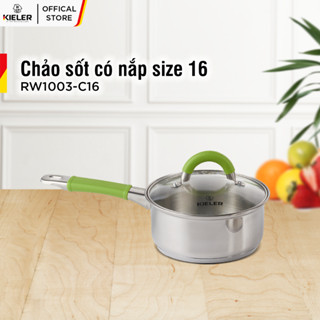 Chảo sốt có nắp KIELER đáy từ 16cm nấu nhanh, tiết kiệm điện, có 2 lớp chống dính Whitford ít bám dầu mỡ RW1003-C16
