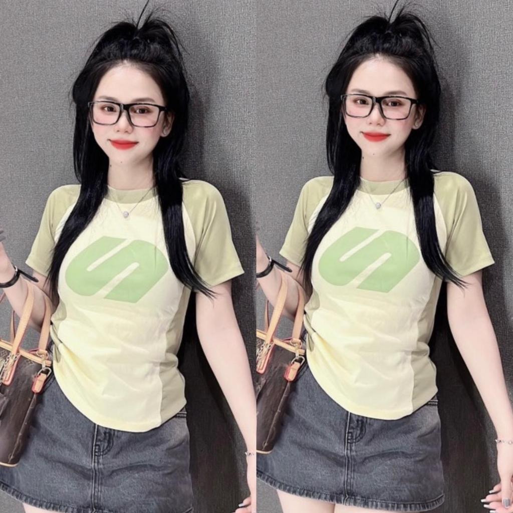 Áo thun Babytee - chữ S phối màu , Form dáng ngắn , chất cotton khô 3158