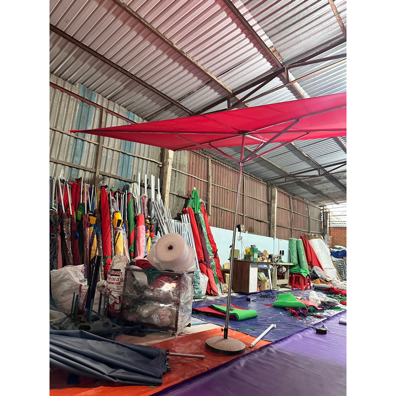 Ô dù mái chéo chữ nhật cao 2m8 kt 2m1*2m9 không gồm đế