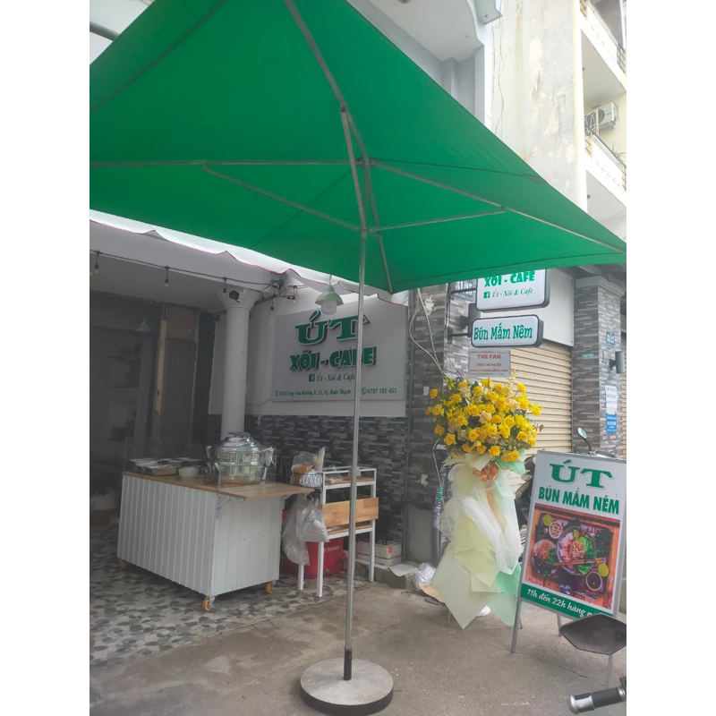 Ô dù mái chéo chữ nhật cao 2m8 kt 2m1*2m9 không gồm đế