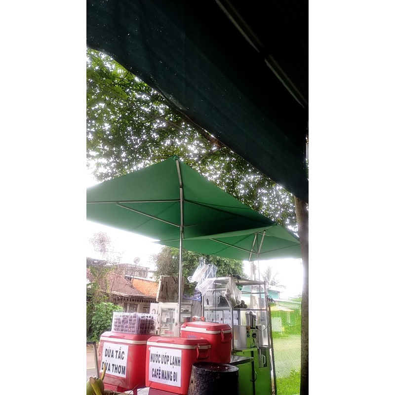 Ô dù mái chéo chữ nhật cao 2m8 kt 2m1*2m9 không gồm đế