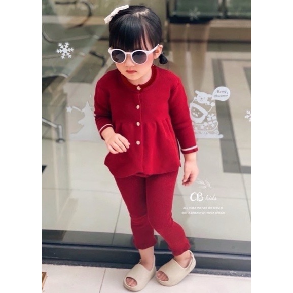 Bộ dài tay bé gái, vải nhung, dáng xòe, quần chạy bèo chân. Bé gái 8kg-18kg