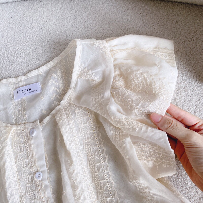 SET ÁO DOLL NUDE XÔ REN + SHORT NÂU LINEN