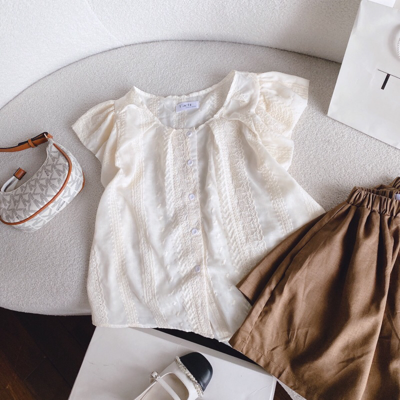 SET ÁO DOLL NUDE XÔ REN + SHORT NÂU LINEN