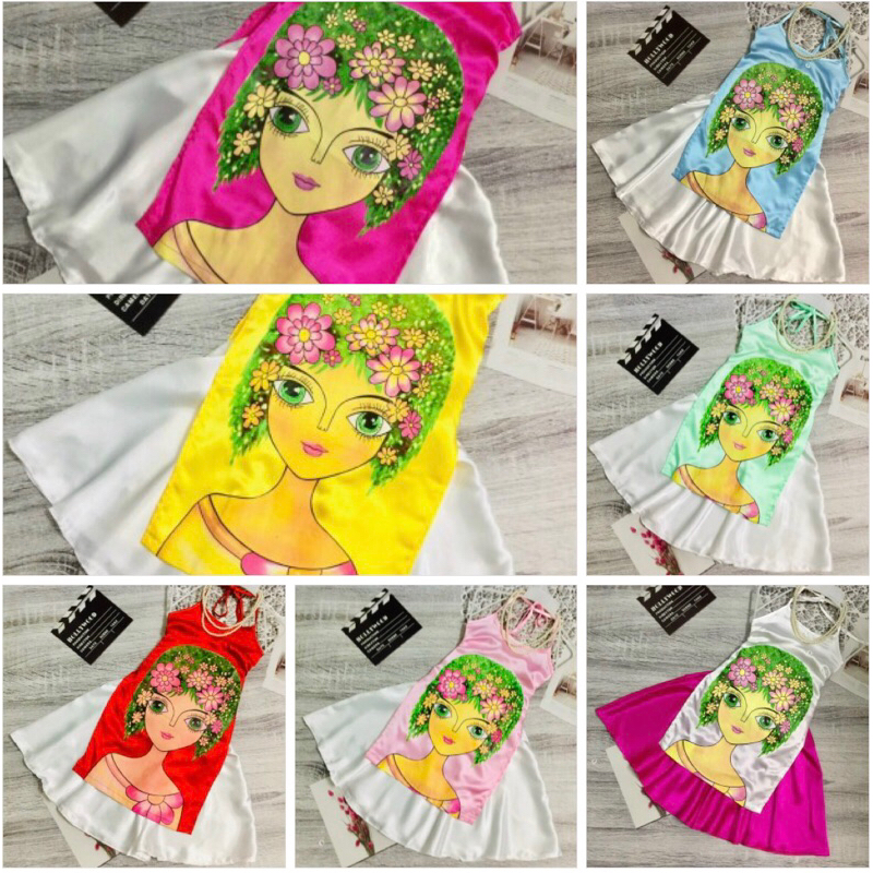 Áo dài giây yếm cho bé gái