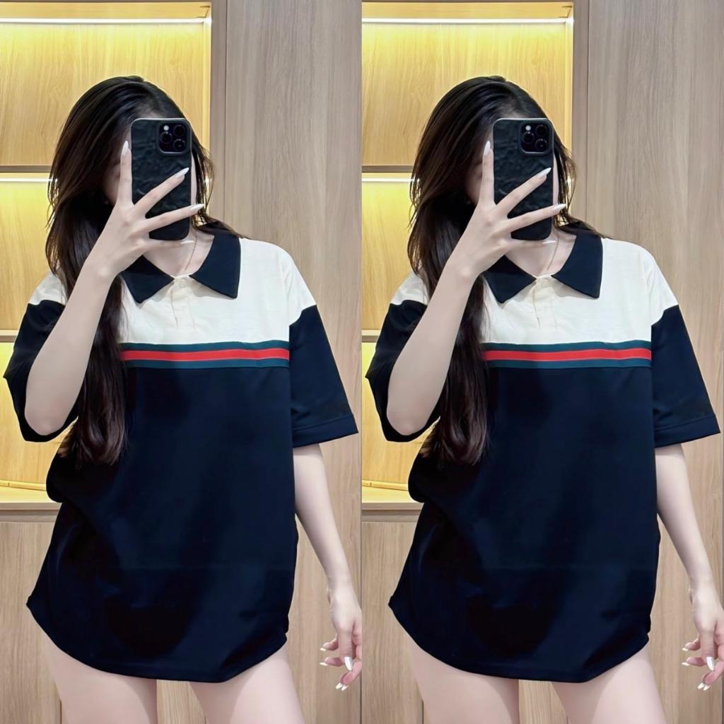 Áo PoLo cotton 3158 - Polo Sọc Ngang Hàng Thêu , Form 40-70kg , chất cotton khô