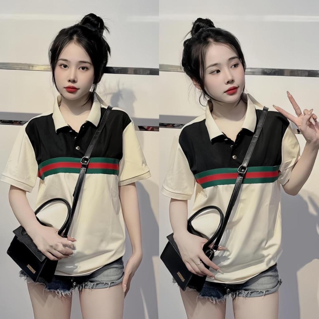 Áo PoLo cotton 3158 - Polo Sọc Ngang Hàng Thêu , Form 40-70kg , chất cotton khô