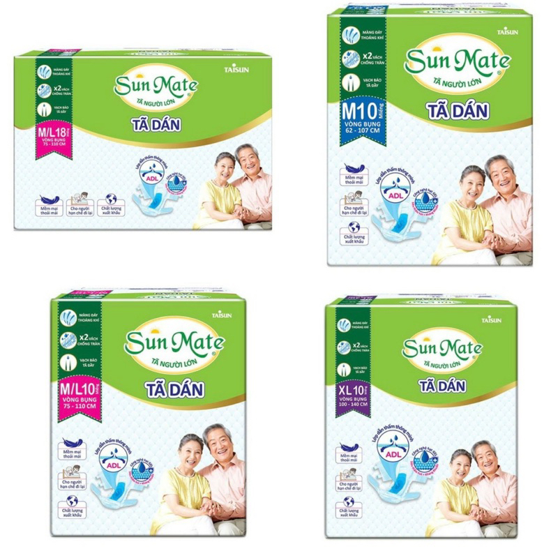 Tã Dán/Quần Người lớn SUNMATE Gói Lớn M/L/XL