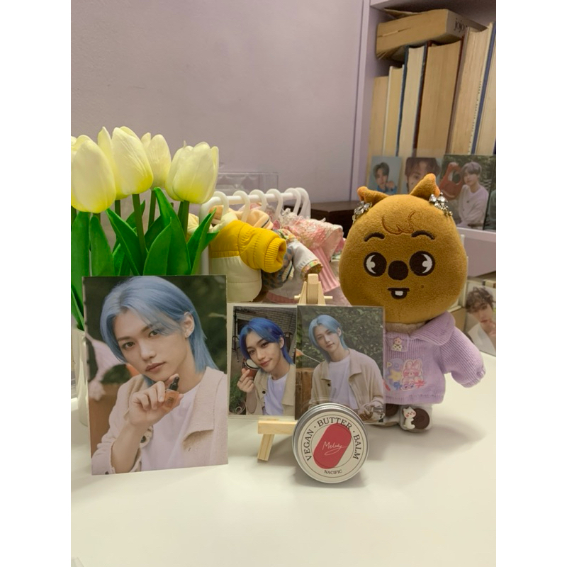 Set 2 Card Cỏ bốn lá Stray Kids + nước hoa khô + postcard - Felix, Hyunjin, Changbin, I.N và Seungmin