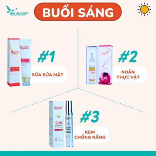 Combo Kem Chống Nắng Napoli+Serum Noãn Thực Vật+Sữa Rửa Mặt Napoli