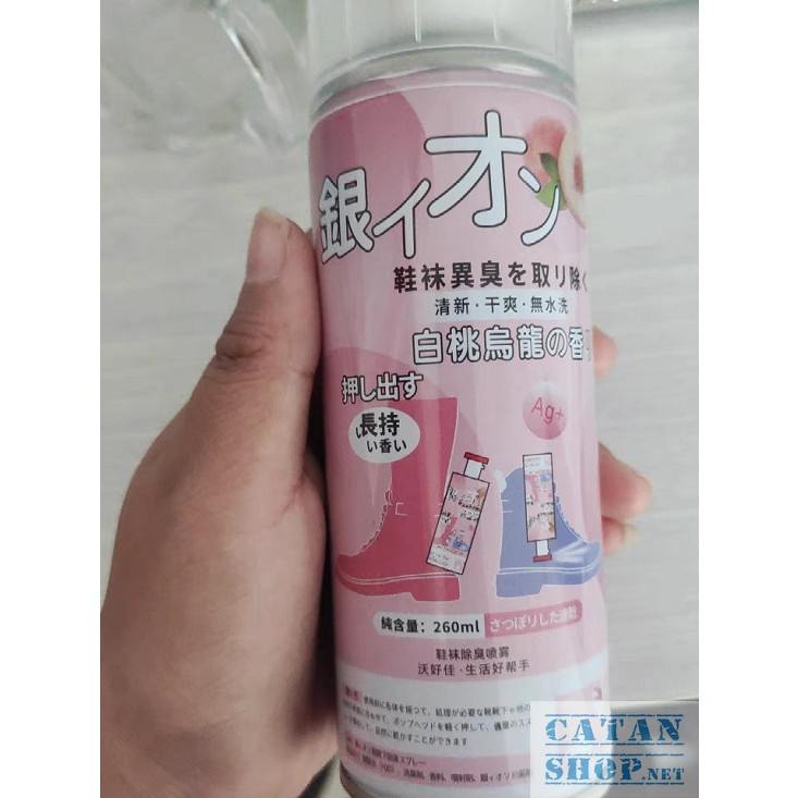 Xịt khử mùi hôi chân giày hương Đào 260ml