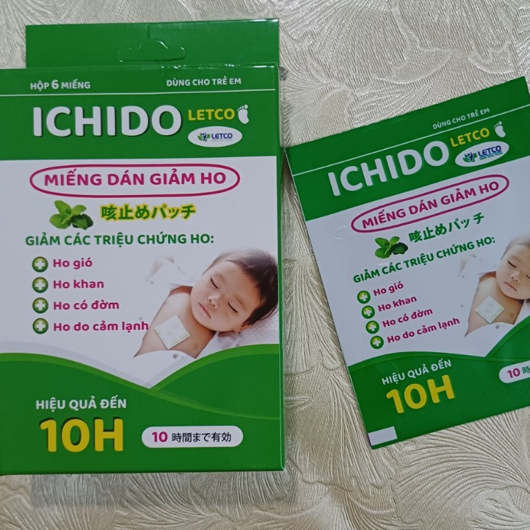 ICHIDO, miếng dán giảm ho cho bé, dán giảm ho thảo dược an toàn