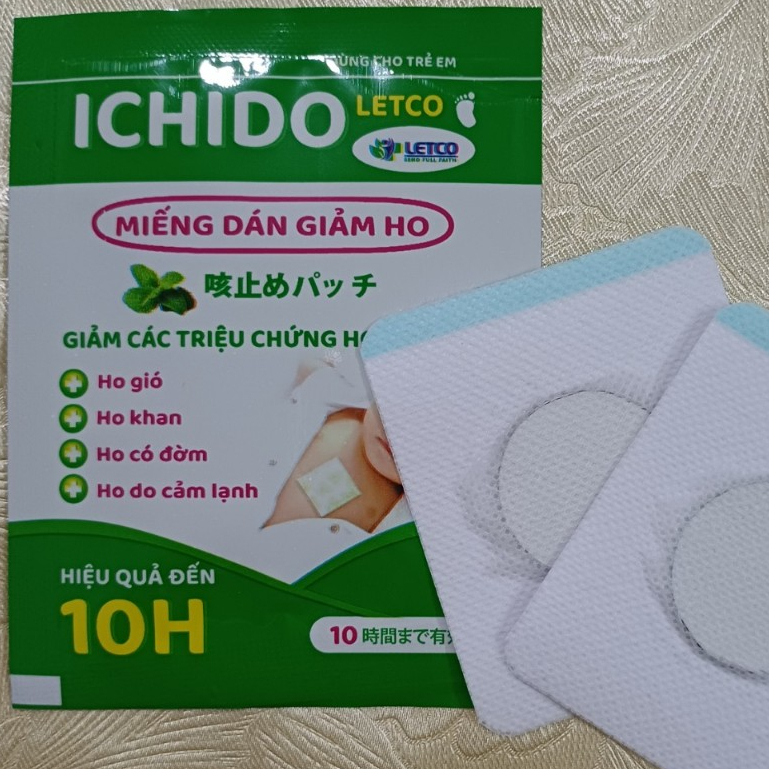 ICHIDO, miếng dán giảm ho cho bé, dán giảm ho thảo dược an toàn